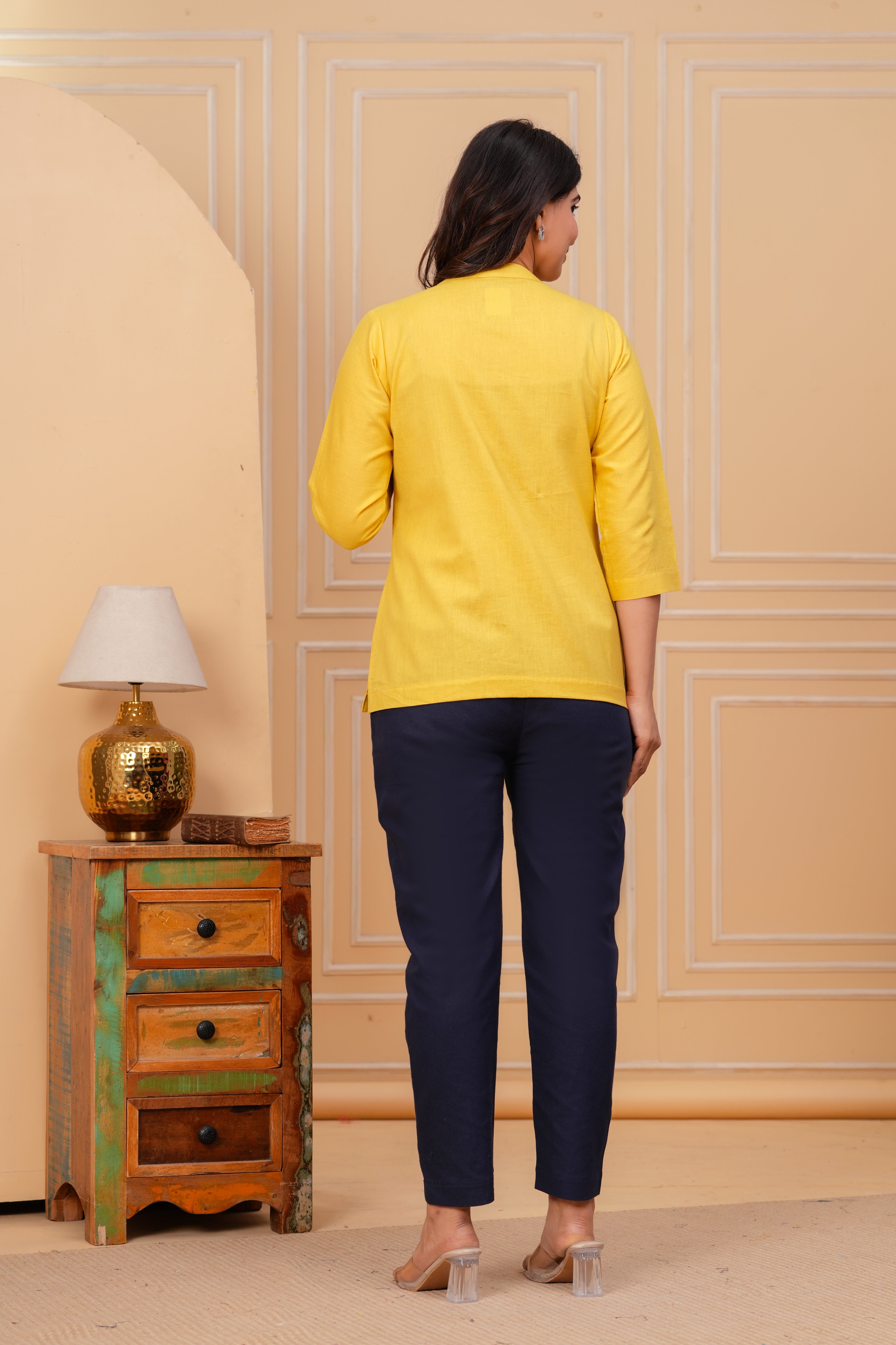 Linen Solid Short Kurta